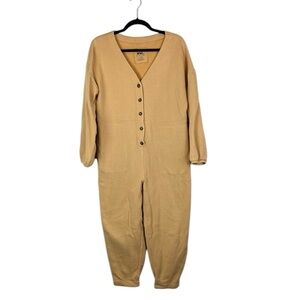 Madewell (for introverts, indoorsy types, bookworms) Tan Button-Front Jumpsuit